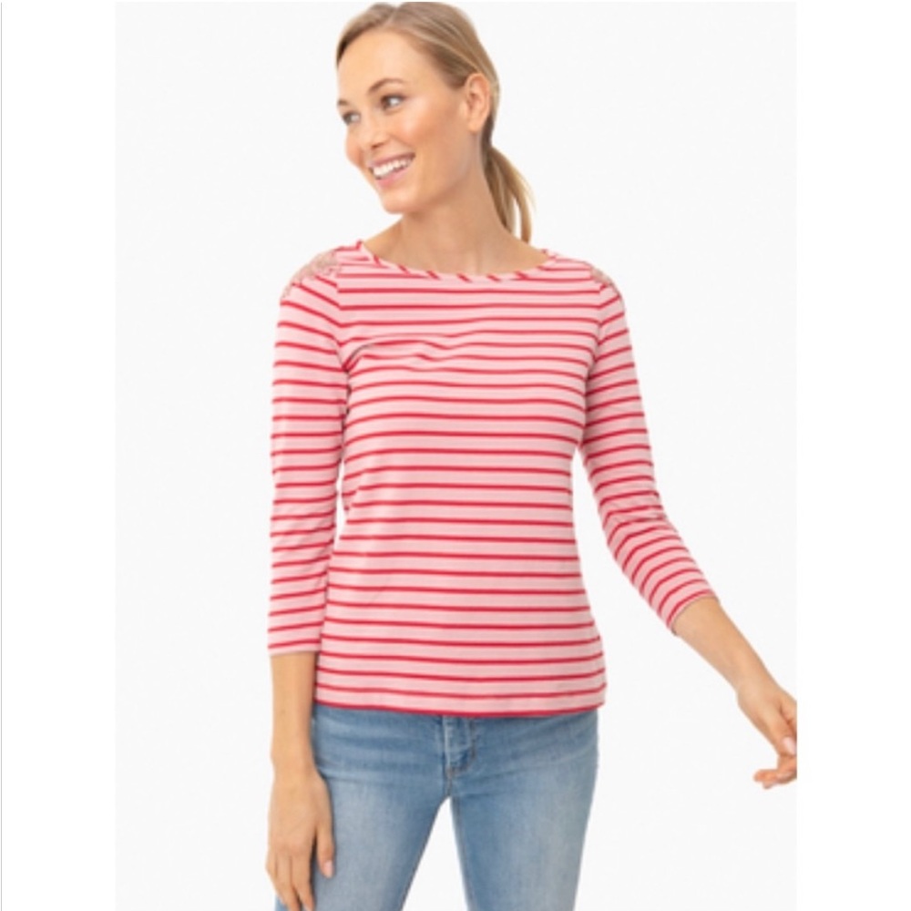 Tuckernuck Red and Pink Hindley Top NWOT